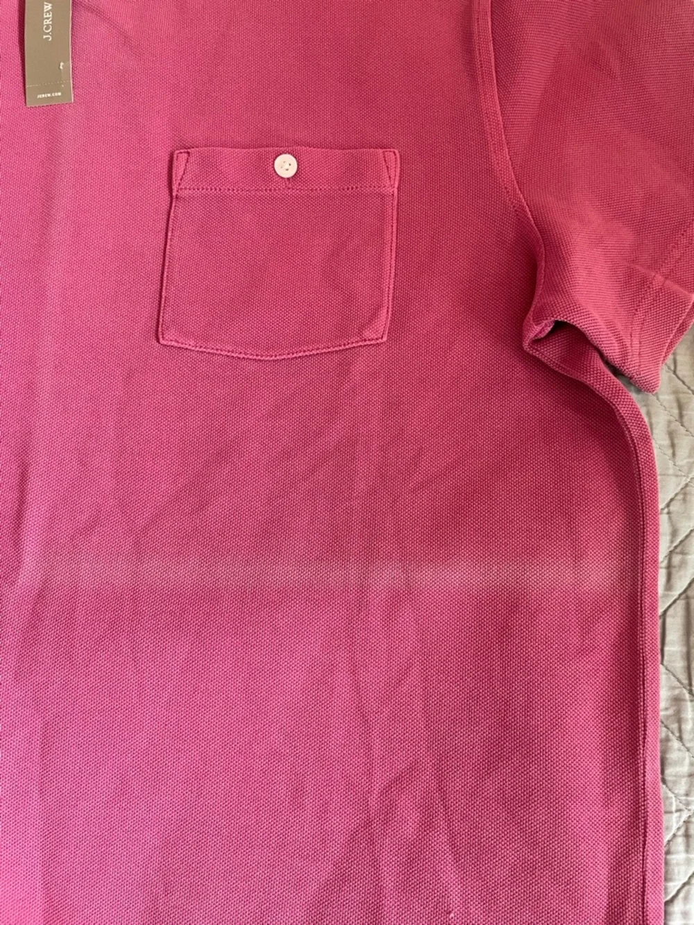 J.‎ CREW Washed piqué pocket T-shirt in Plum Pink Size M NWD $59.50 CJ722